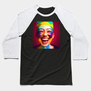 Rainbow Smile Face Baseball T-Shirt